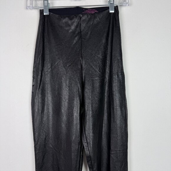 Commando Faux Leather Flare Leggings Hi-Rise Black Size Medium M EUC - Picture 3 of 13